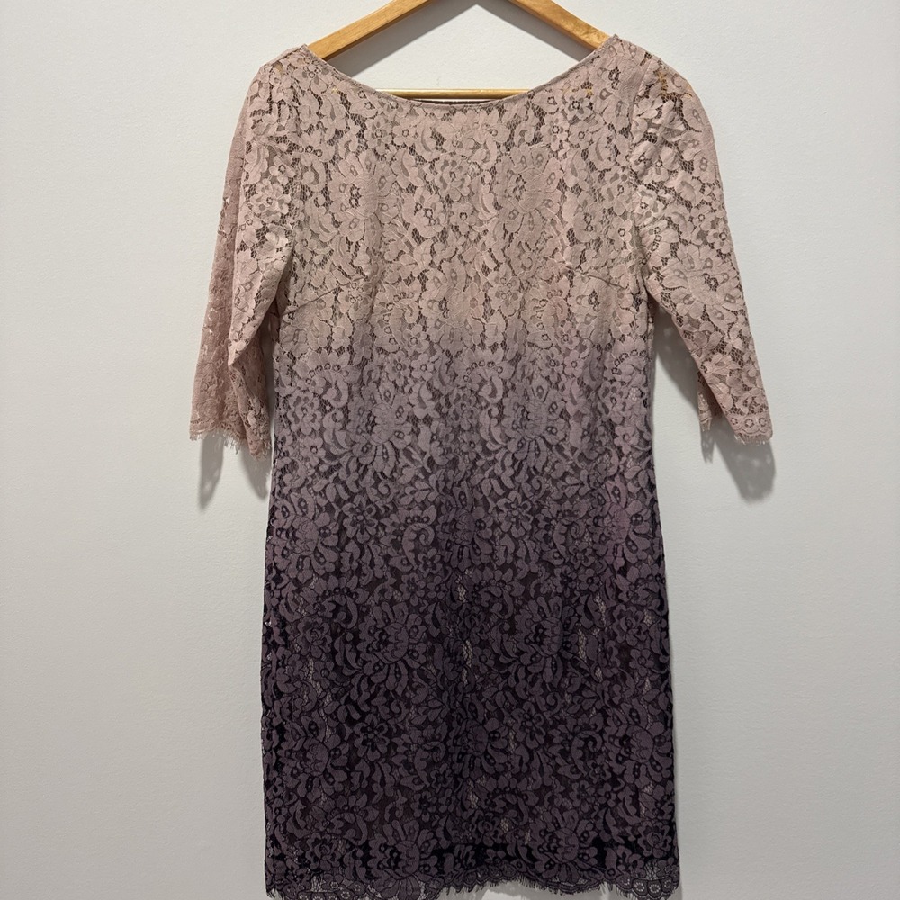 Robert Rodriguez For Neiman Marcus Womens Size 4 Beige/Purple Lace Dress